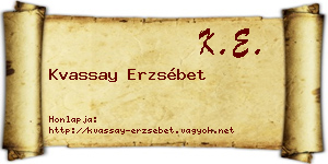 Kvassay Erzsébet névjegykártya
