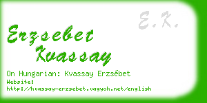 erzsebet kvassay business card